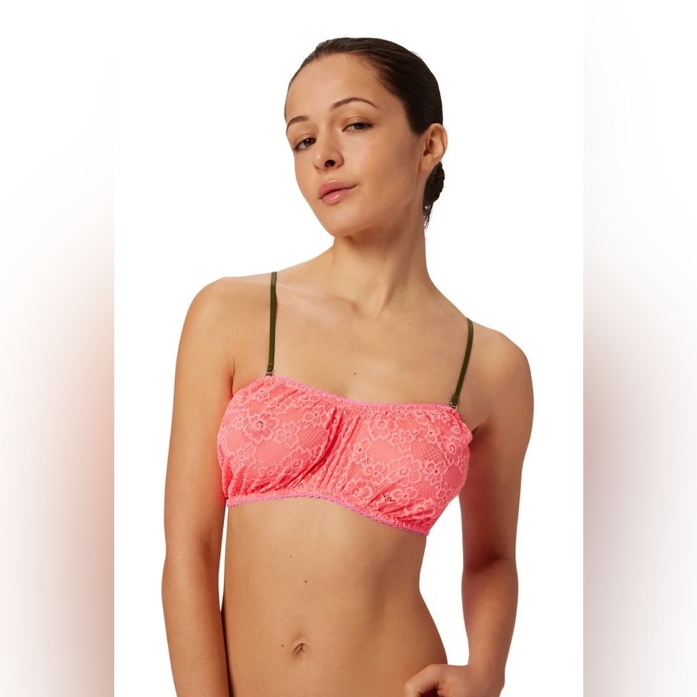 Parade Pink Floral‎ Lace Bandeau Bra! NWT. Size Small.